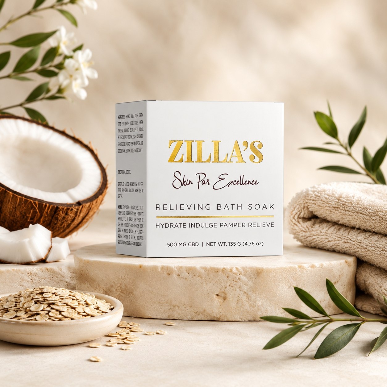 Zilla’s Coconut Milk + Colloidal Oatmeal CBD Bath Bomb - 500mg