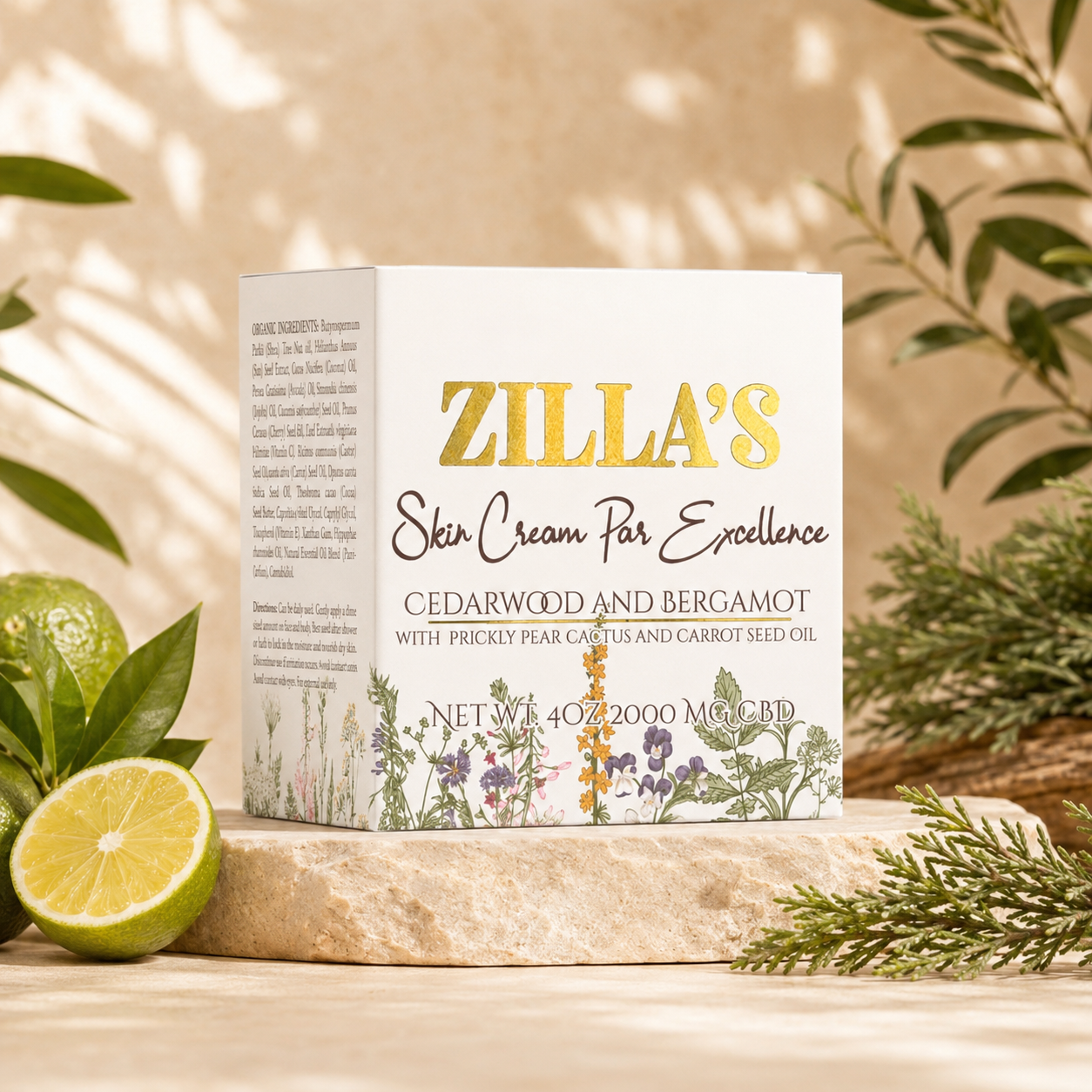 Zilla’s Cedarwood & Bergamot CBD Skin Cream – 2000mg
